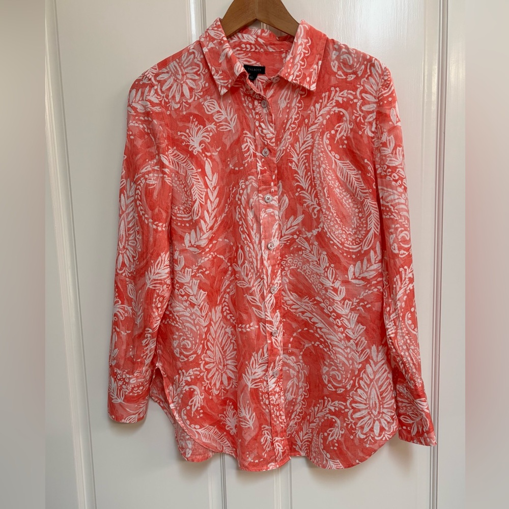 Talbots Linen Button Down Blouse / Shirt  size S